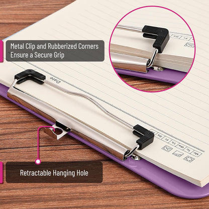 Mr. Pen- Plastic Clipboard, 12.5" x 9", 2 Pack, Clipboard Plastic, Low-Profile Metal Clip with Retractable Hanging Hole