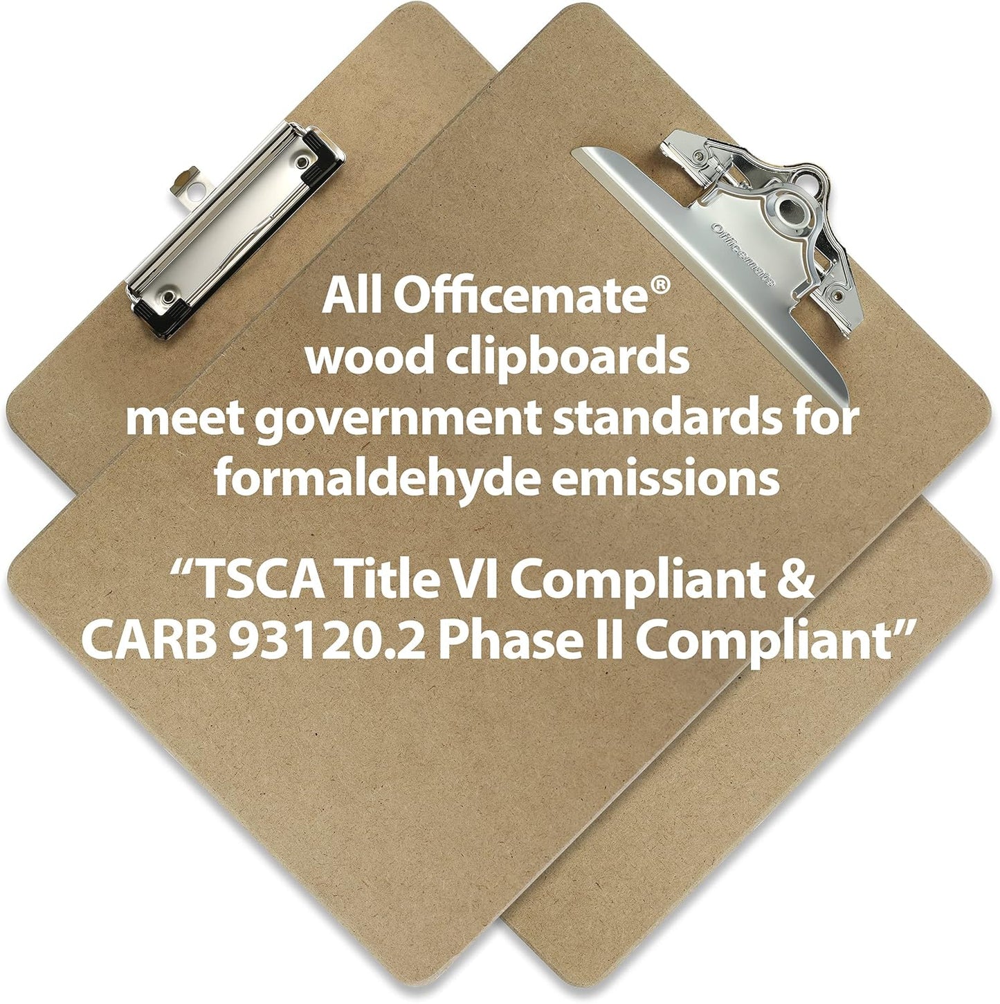 Officemate Recycled Legal Size Wood Clipboard, Low Profile Clip, 12 Pack, Brown (83227)