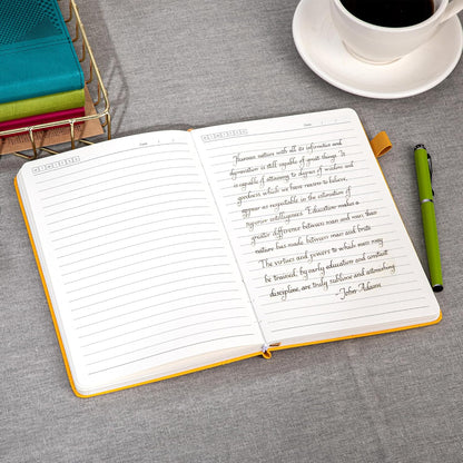 Yoment Lined Journal Notebook for Women, A5 Hardcover Leather Journal for Writing, 260 Pages 100 GSM Thick Paper, College Ruled Notebook for Work, School, Office, 5.7" x 8.3"Green