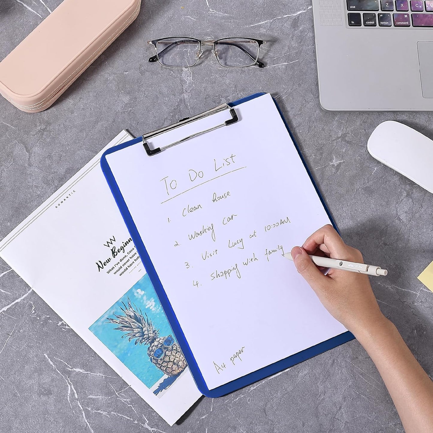 Mr. Pen- Plastic Clipboard, Letter Size, Black, Clipboard Plastic, Low-Profile Metal Clip with Retractable Hanging Hole