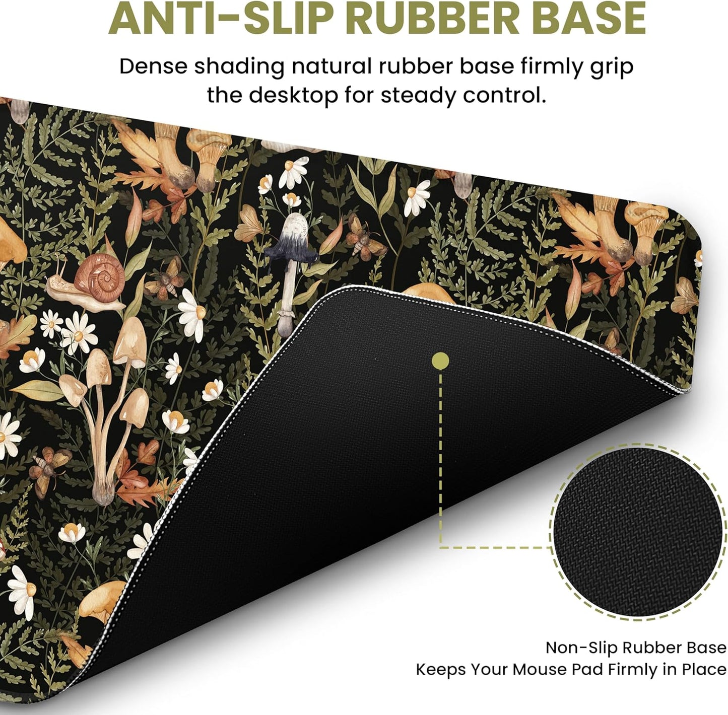Large Mouse Pad for Desktop, Cute Desk Mat Pad Protector for Work & Gaming, Aesthetic Pretty Anti-Slip Laptop Blotter Cover for Office School Home Supplies, Wildflowers, 31.5" x 11.8"