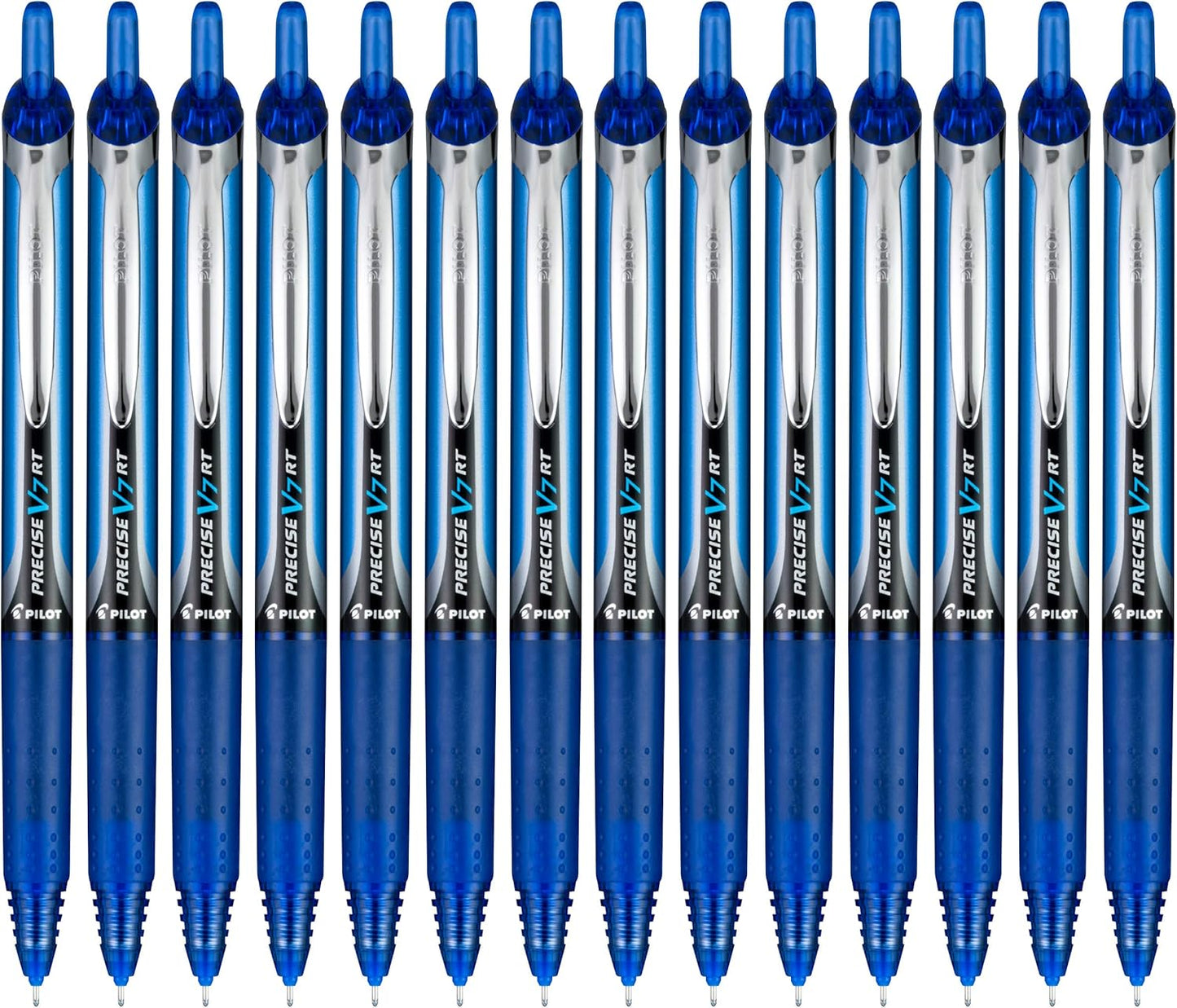 Pilot Precise V7 RT Refillable & Retractable Liquid Ink Rollerball Pens, Black Ink Pens, Fine Point (0.7 mm), 14-Pack - Ideal for School, Journaling, and Office Writing
