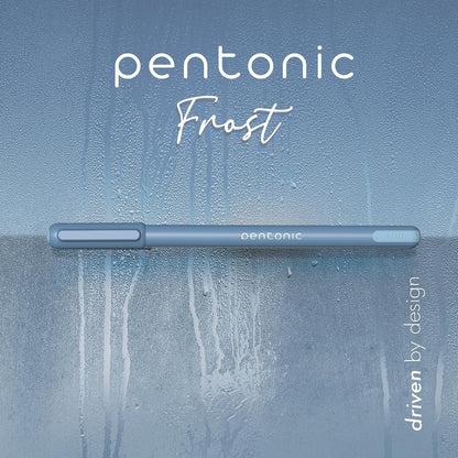 Pentonic Ballpoint Pens, 10 Count, Frosted Pale Gray Barrel with Black Ink, 0.7 mm Fine Point, Smooth Writing For Journaling & Note Taking (PEN13086)