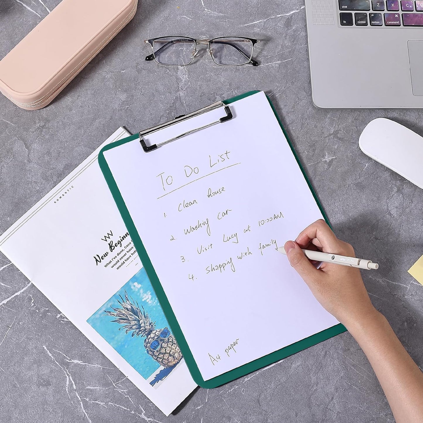 Mr. Pen- Plastic Clipboard, Letter Size, Black, Clipboard Plastic, Low-Profile Metal Clip with Retractable Hanging Hole
