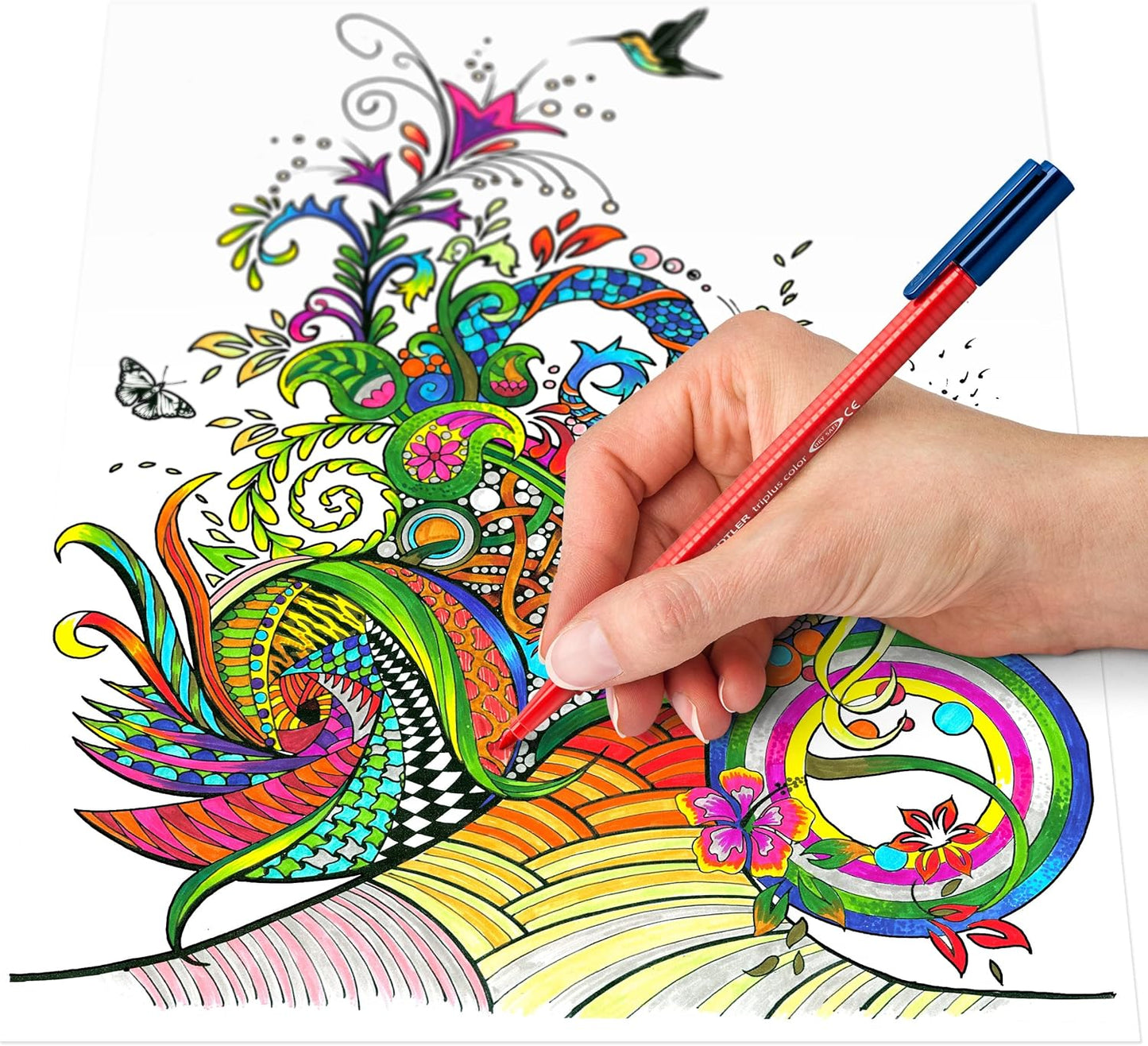 STAEDTLER 323 Triplus Colour Fibre-Tip Pens, 1.0 mm, Assorted Colours, Pack of 10