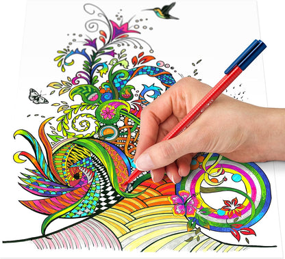 STAEDTLER 323 Triplus Colour Fibre-Tip Pens, 1.0 mm, Assorted Colours, Pack of 10