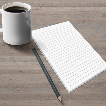 321Done Ruled Notepad Lined Notepad - Made in USA, White - Half Size (5.5x8.5), Wide-Ruled