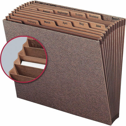 Smead TUFF Expanding File, Monthly (Jan.-Dec.), 12 Pockets, Letter Size, Redrope-Printed Stock (70488)