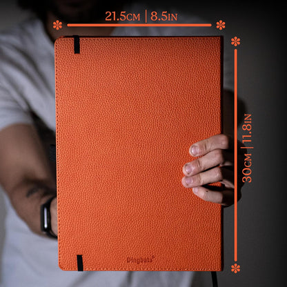 Dingbats* - Wildlife Lined Extra Large A4 Notebook - PU Leather Hardcover Journal for Work, Writing - Pocket, Elastic Closure, Pen Holder, Bookmark