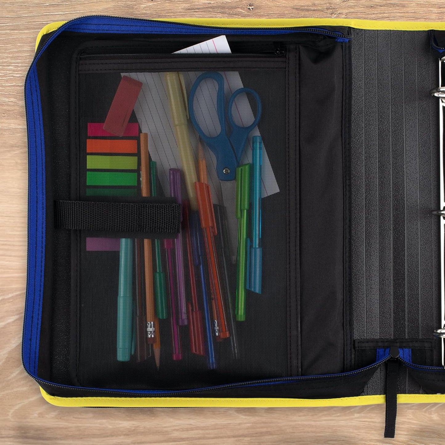 Five Star Zipper Binder, 2 Inch 3-Ring Binder with Round Rings, 5-Tab Expanding File, 380 Sheet Capacity, Black (72536)