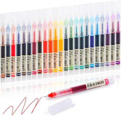 RIANCY 12 Pack Black Liquid Ink Rollerball Gel Pens, 0.5mm Extra Fine Point Tip, Smooth Writing Quick Drying No Smear No Bleed for Journaling, Drawing, Sketching, School Notes & Art Supplies