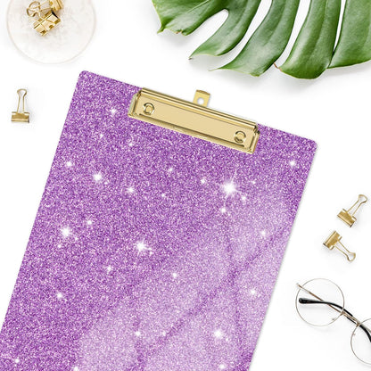 Rimilak Acrylic Glitter Clipboards, Sparkly Board with Low Profile Gold Clip, Designed for Classroom School and Office Use, A4 Letter Size 9 x 12.5 in, Pink