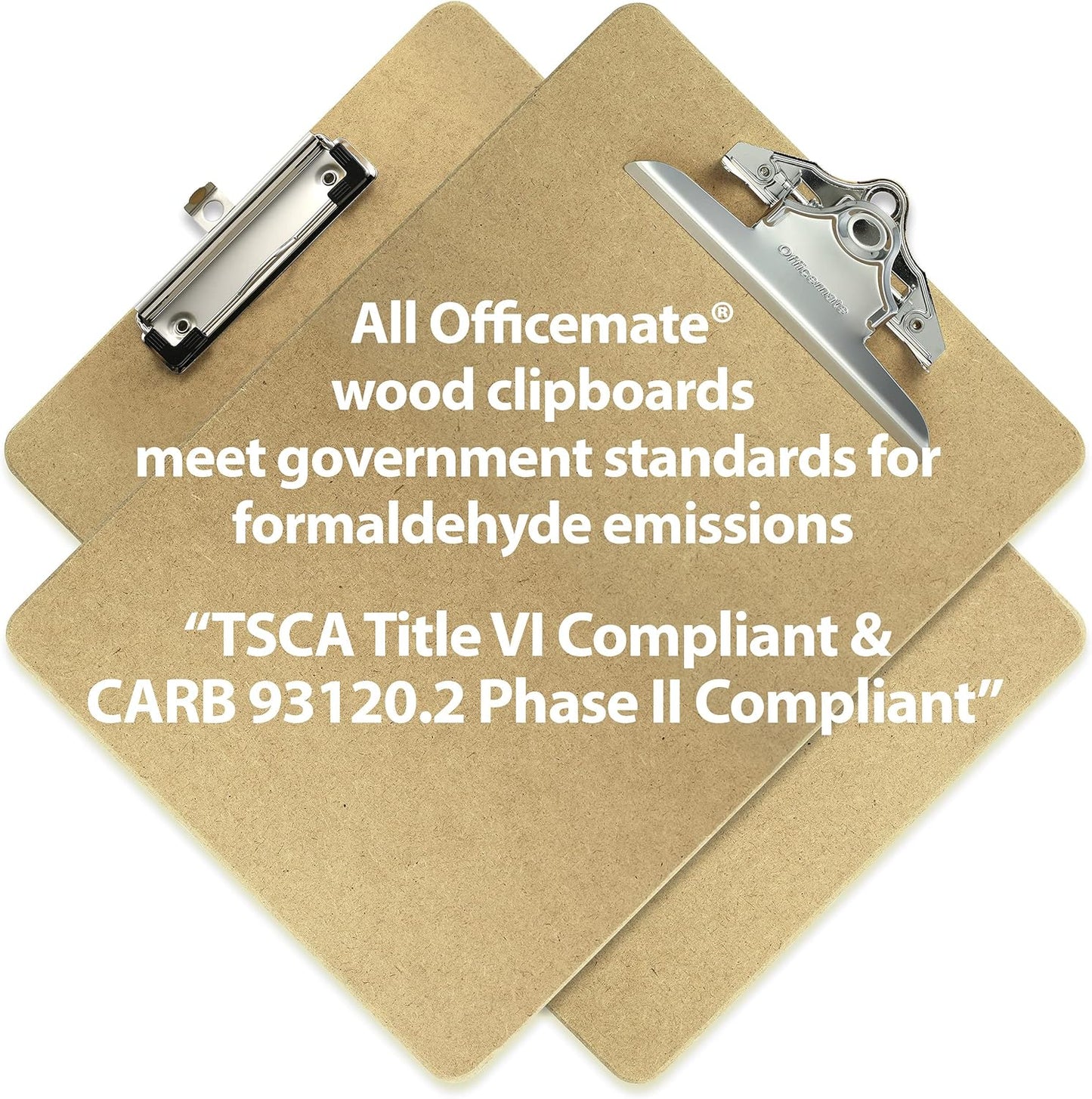 Officemate Recycled Wood Clipboards, Low Profile Clip, 6 Pack Clipboards, Letter Size (9 x 12.5 Inches), Brown (83806)