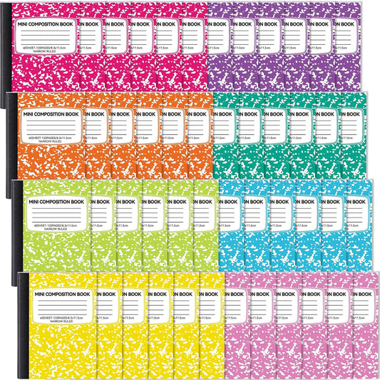 24 Pack 9.75 x 7.5 in Large Composition Notebooks Bulk 12 Color Wide Ruled Composition Books Marble Journal Notebook 60 Sheets per Book for Aldult Student College Office Back to School Supplies