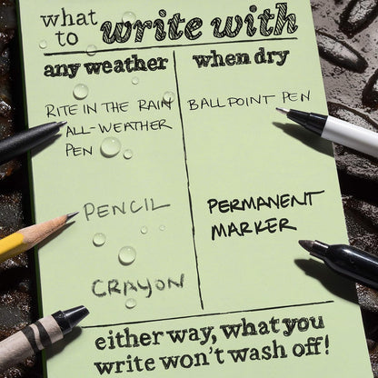 Rite in the Rain Weatherproof Hard Cover Notebook, 4.25" x 6.75", Green Cover, Universal Pattern (No. 970F-M)