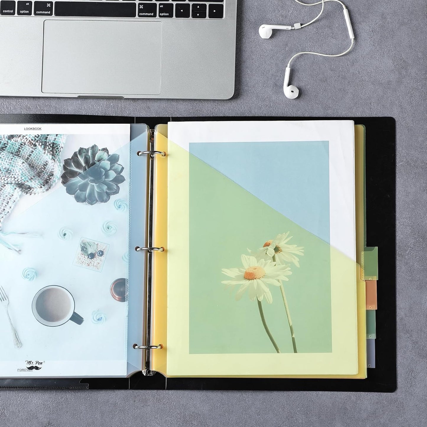Mr. Pen- Binder Dividers with Pockets and Tabs, 1 Set, 8 Tabs/Set, Colorful, 3 Ring Binder Dividers with Tabs and Pockets on Both Sides