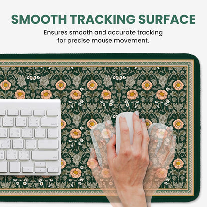 Large Mouse Pad for Desktop, Cute Desk Mat Pad Protector for Work & Gaming, Aesthetic Pretty Anti-Slip Laptop Blotter Cover for Office School Home Supplies, Wildflowers, 31.5" x 11.8"