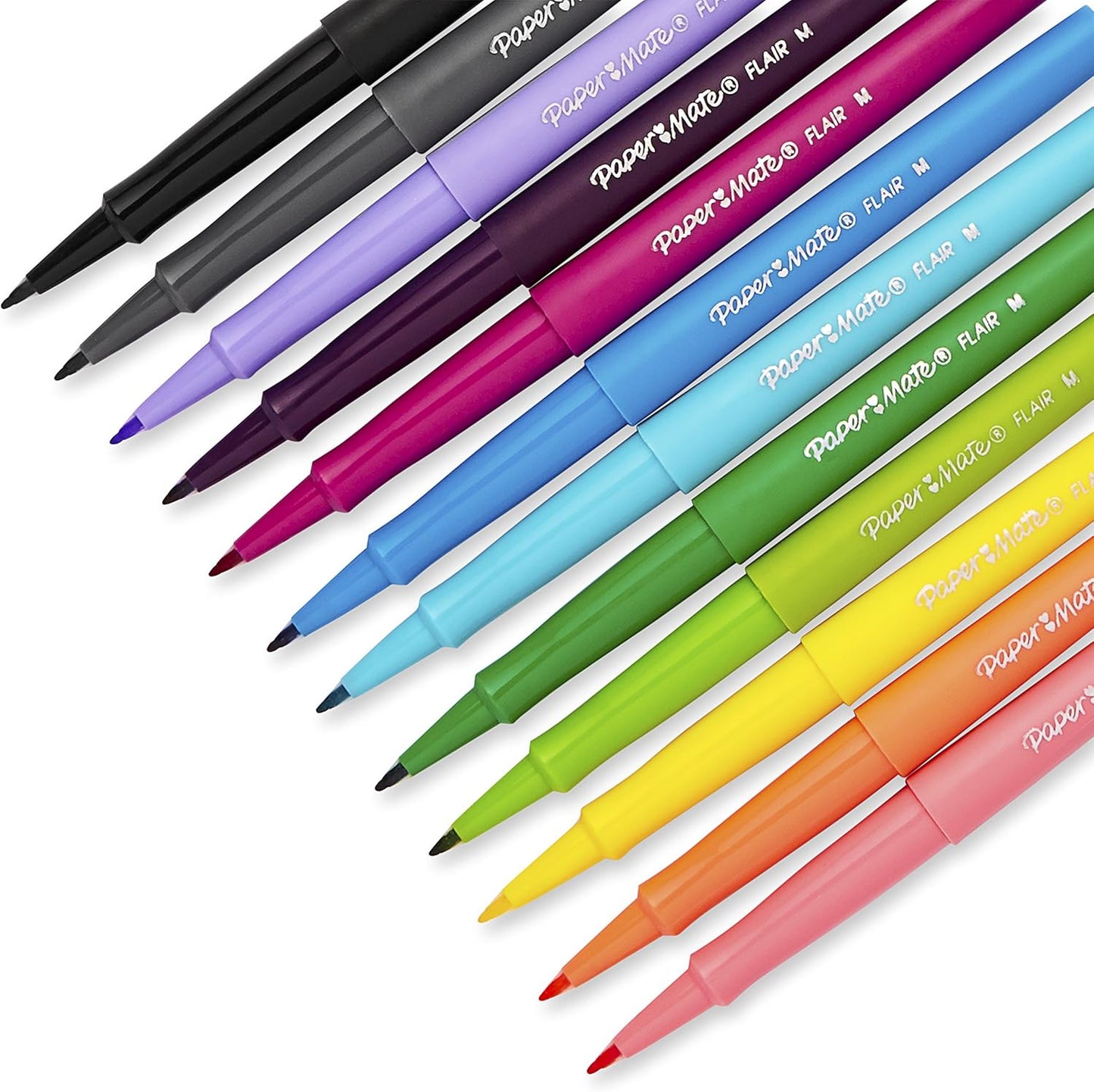 Paper Mate Flair Felt Tip Pens, Medium Point (0.7mm), Special Edition Retro Accents, 12 Count - Fun Office Supplies