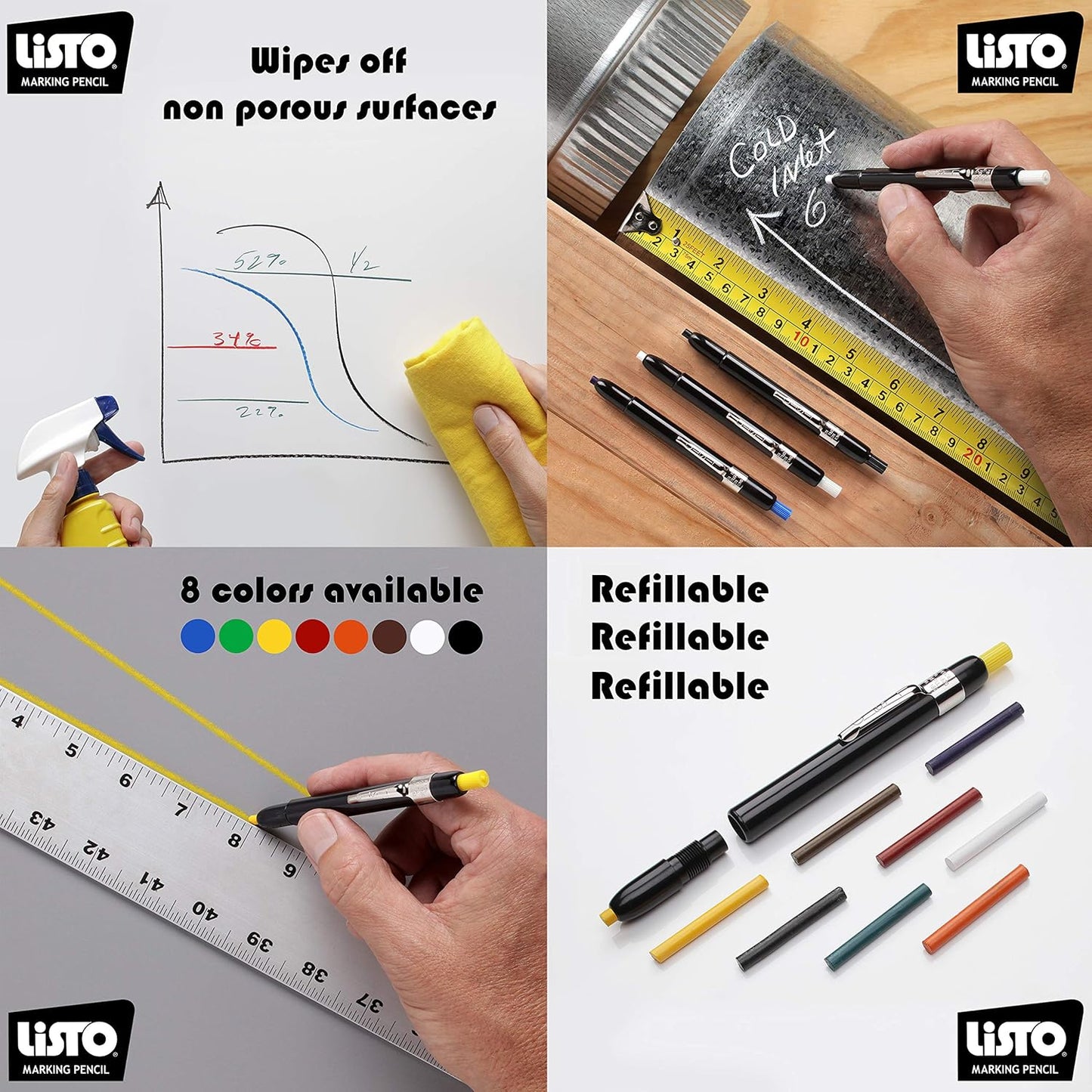 Listo Marking Pencil Refill - Listo 162 Refill, Box of 72, Red