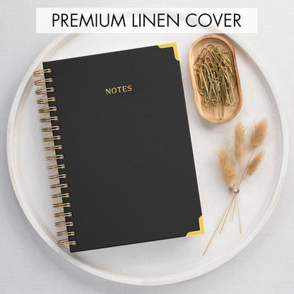 Aesthetic Thick Spiral Notebook Journal For Women in B5 Format - Modern Linen Hardcover College Ruled Note Book With 300 Lined Pages - Perfect For Writing And Staying Organized at Work or School