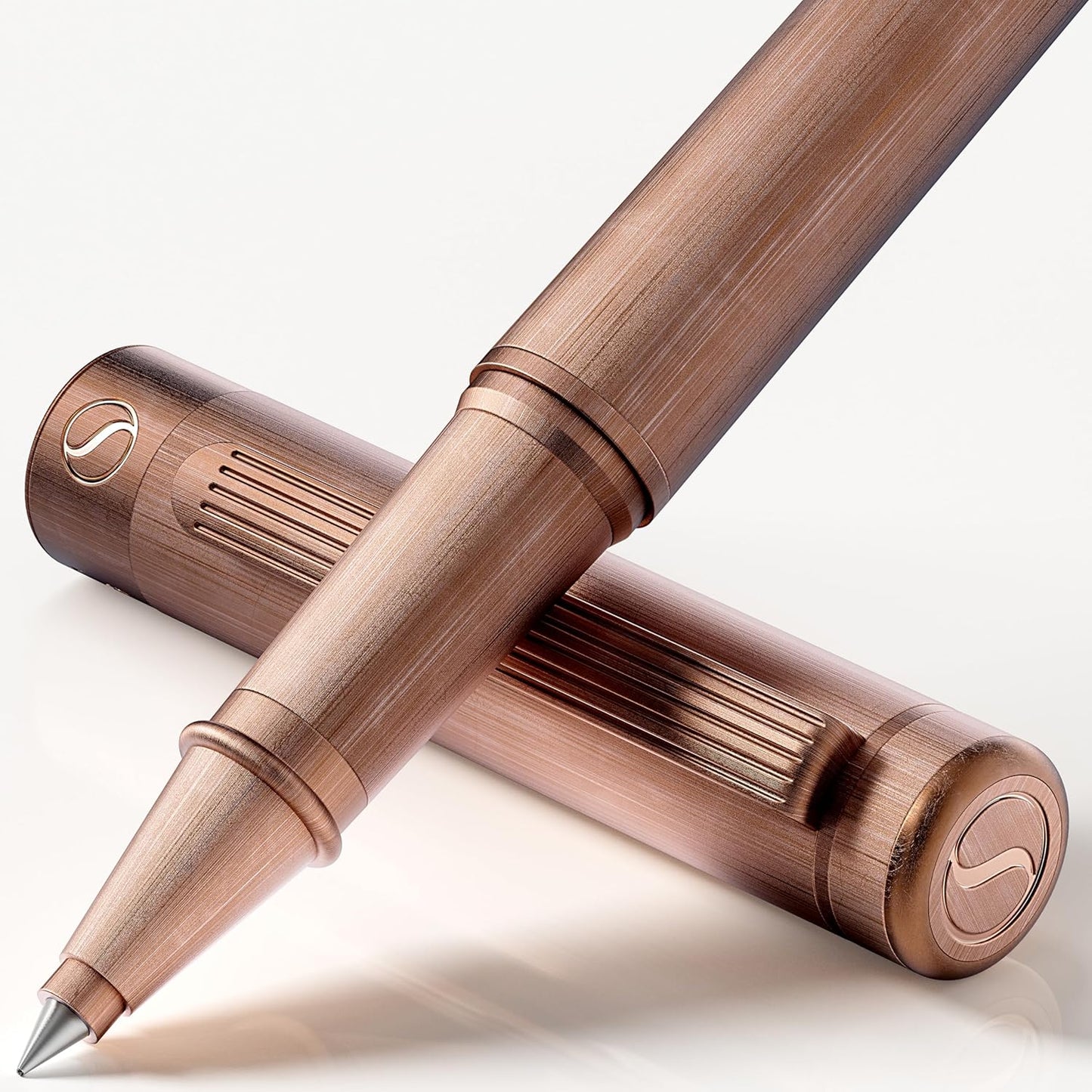 Scriveiner Midnight Blue Rollerball Pen - Stunning Blue Lacquer Luxury Pen, Chrome Finish, Schmidt Ink Refills, Men & Women, Professional, Executive Office, Nice Pen