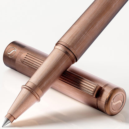 Scriveiner Midnight Blue Rollerball Pen - Stunning Blue Lacquer Luxury Pen, Chrome Finish, Schmidt Ink Refills, Men & Women, Professional, Executive Office, Nice Pen