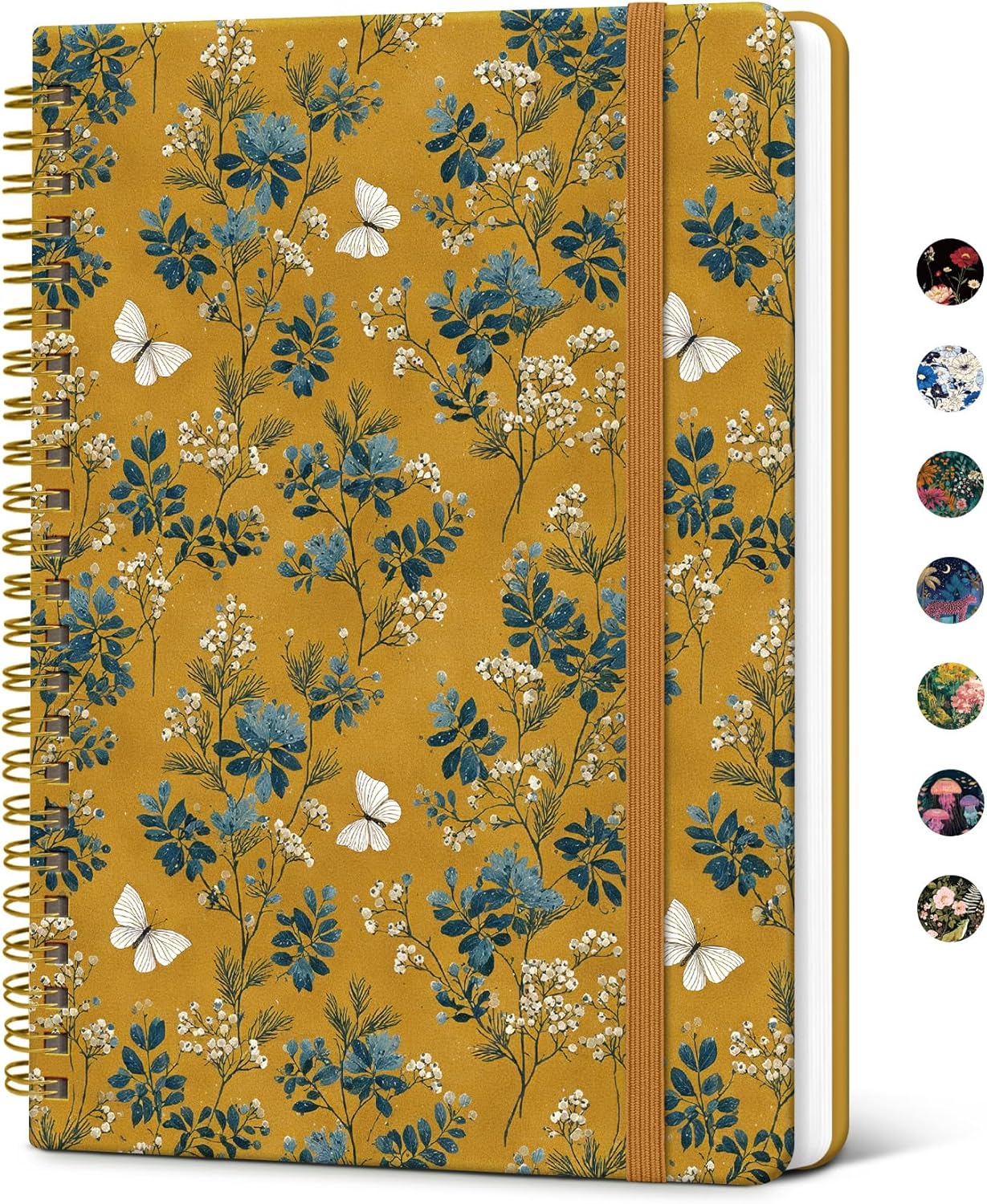Taja Spiral Journal Notebook for Women, Pretty Hardcover Lined Notebook for Work & Note Taking, Aesthetic Cute Journal for Writing, 140 Pages, 5.8"x8.3", Floral