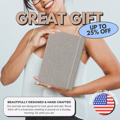 Portage Blank Hardcover Aesthetic Notebook Writing Journal – Bleed-Proof Paper Notepad for Journaling, High GSM, A5 Notebook, Cream Pages - Salmon, 6 x 8.5 Inches, 224 Pages