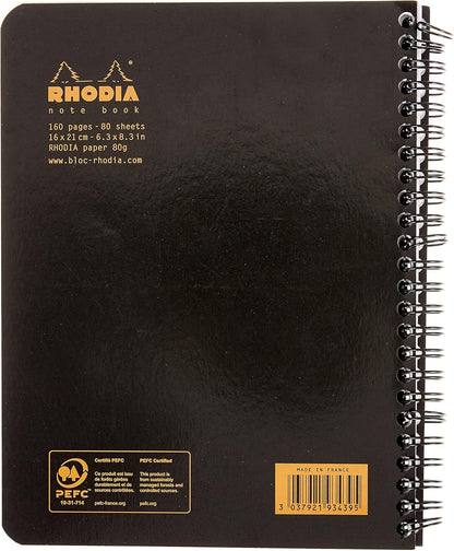 Rhodia Wirebound Notebooks - Lined w/ margin 80 sheets 8 1/4 x 11 3/4 in. - Black cover