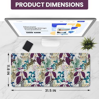 Large Mouse Pad for Desktop, Cute Desk Mat Pad Protector for Work & Gaming, Aesthetic Pretty Anti-Slip Laptop Blotter Cover for Office School Home Supplies, Wildflowers, 31.5" x 11.8"