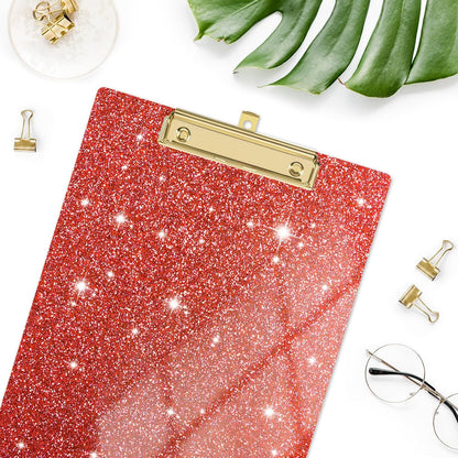 Rimilak Acrylic Glitter Clipboards, Sparkly Board with Low Profile Gold Clip, Designed for Classroom School and Office Use, A4 Letter Size 9 x 12.5 in, Pink