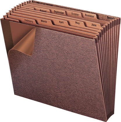 Smead TUFF Expanding File, Monthly (Jan.-Dec.), 12 Pockets, Letter Size, Redrope-Printed Stock (70488)