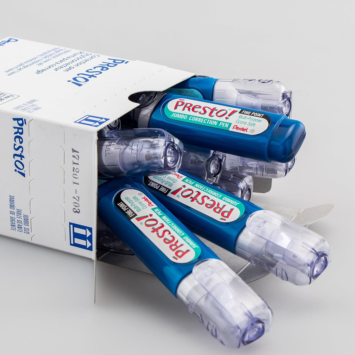 Pentel Presto Jumbo Correction Pen Fine Point, Metal Tip, 2-Packs (ZL31WBP2)