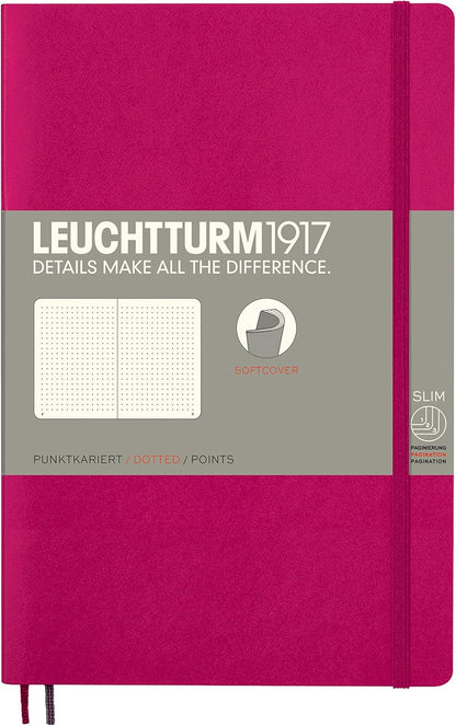 LEUCHTTURM1917 - Notebook Softcover Paperback B6+ - 123 Numbered Pages for Writing and Journaling (Ruled, Rising Sun)