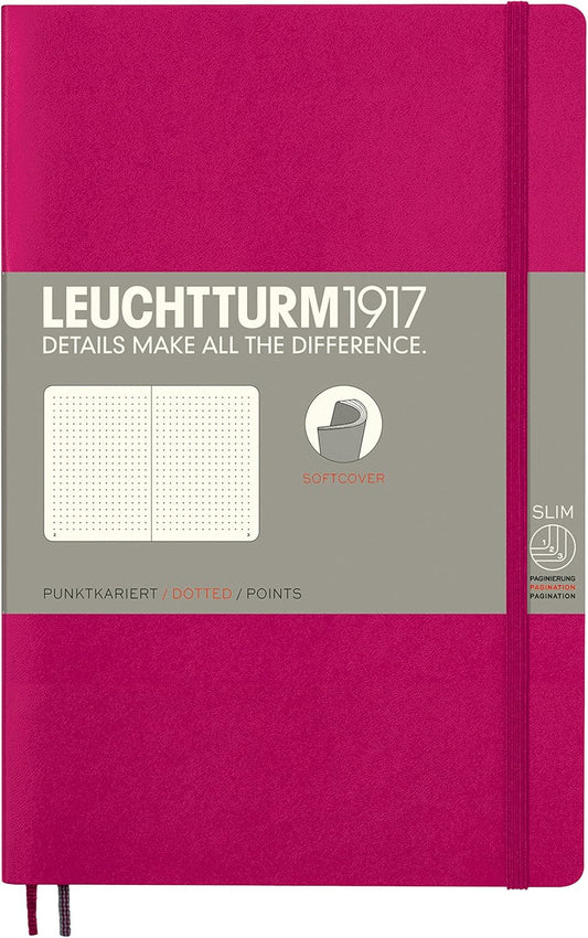 LEUCHTTURM1917 - Notebook Softcover Paperback B6+ - 123 Numbered Pages for Writing and Journaling (Ruled, Rising Sun)