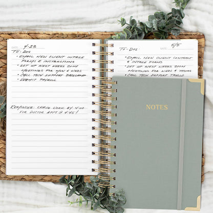 Aesthetic Thick Spiral Notebook Journal For Women in B5 Format - Modern Linen Hardcover College Ruled Note Book With 300 Lined Pages - Perfect For Writing And Staying Organized at Work or School