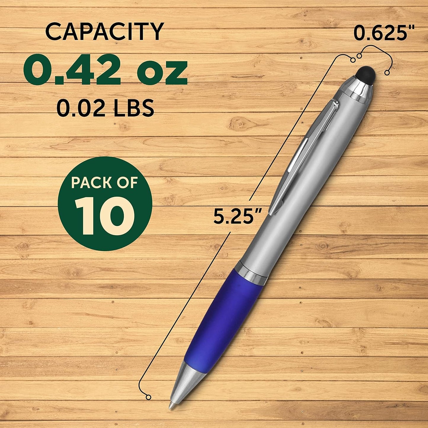 DISCOUNT PROMOS Custom Stylus Ballpoint Pens Set of 10/50/100, Personalized Bulk Pack - Black Ink, Great for Office, School, Business, Tradeshows, Events - Purple