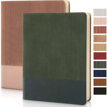 Lined Journal Notebook for Work College Ruled Note Book 5.79"x8.27"A5 PU Leather Daily Journaling 216 Pages for Women Men Writing Home School Supplies Business (Dark Green)