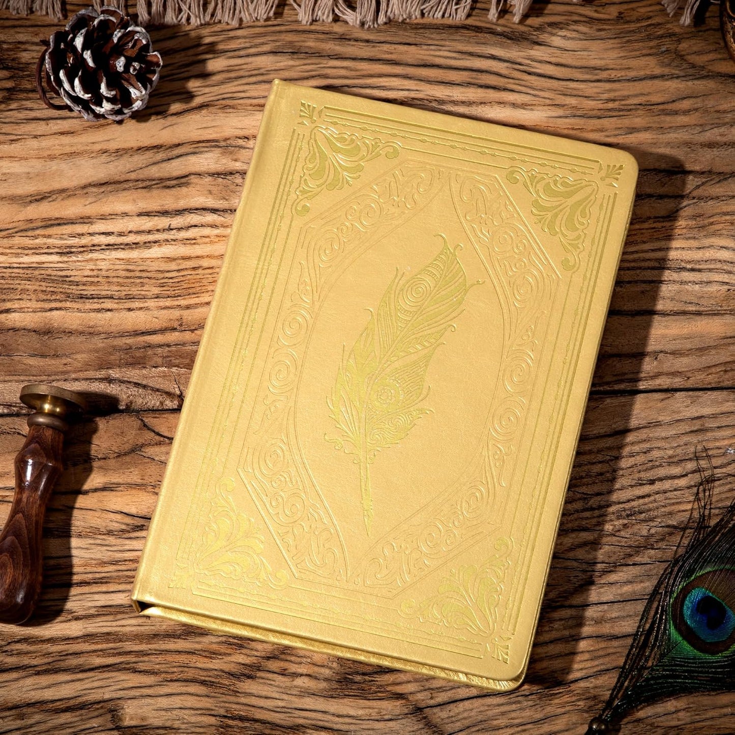 CAGIE 320 Pages Thick Hardcover Journaling Notebooks Vintage Leather Journal for Women Men A5 College Ruled Journals for Writing with Gift Box, 5.7 x 8.3 in, Blue