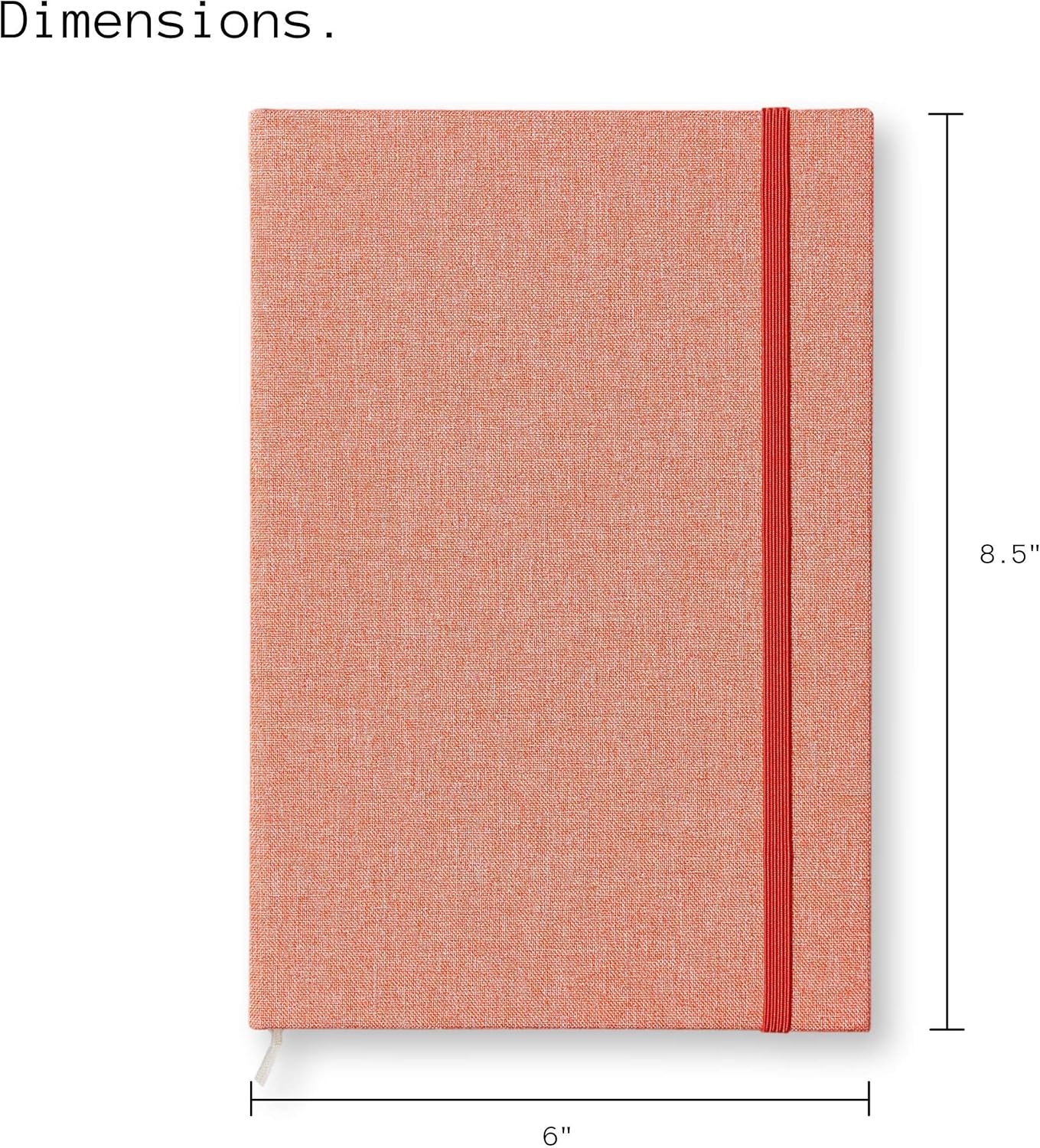 Portage Blank Hardcover Aesthetic Notebook Writing Journal – Bleed-Proof Paper Notepad for Journaling, High GSM, A5 Notebook, Cream Pages - Salmon, 6 x 8.5 Inches, 224 Pages