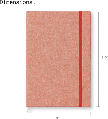 Portage Blank Hardcover Aesthetic Notebook Writing Journal – Bleed-Proof Paper Notepad for Journaling, High GSM, A5 Notebook, Cream Pages - Salmon, 6 x 8.5 Inches, 224 Pages