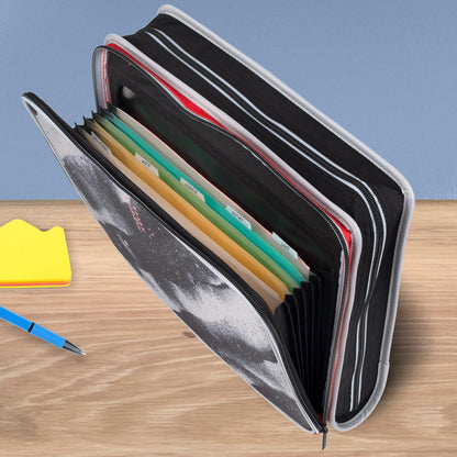 Five Star Zipper Binder, 2 Inch 3-Ring Binder with Round Rings, 5-Tab Expanding File, 380 Sheet Capacity, Black (72536)