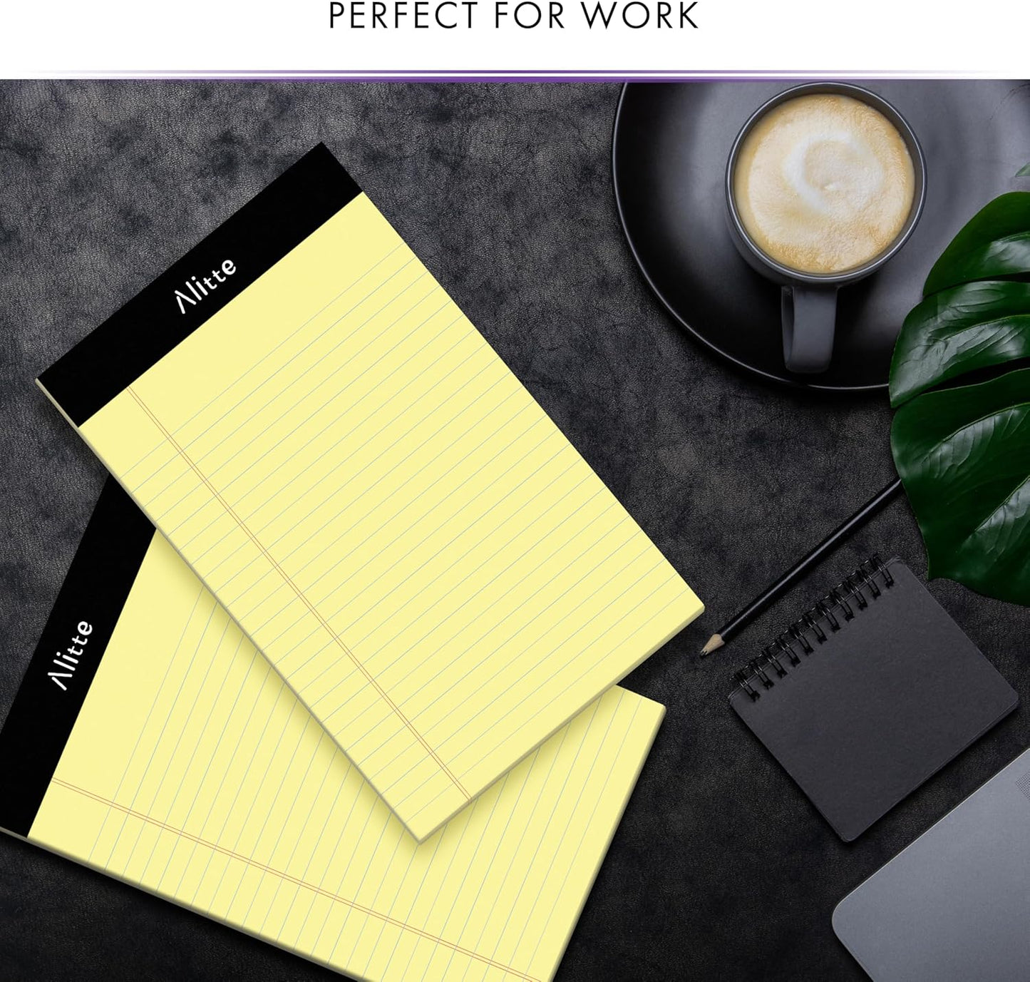 Alitte 5x8 Small Notebooks – 12 Pack Narrow Ruled, White Perforated Note Pads with 50 Sheets Per Notepad, (No Ink Bleeding) Ideal Legal Pads for Writing, Note Taking, Home, Office, School