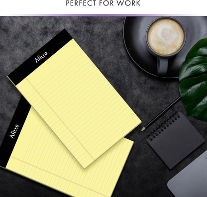 Alitte 5x8 Small Notebooks – 12 Pack Narrow Ruled, White Perforated Note Pads with 50 Sheets Per Notepad, (No Ink Bleeding) Ideal Legal Pads for Writing, Note Taking, Home, Office, School