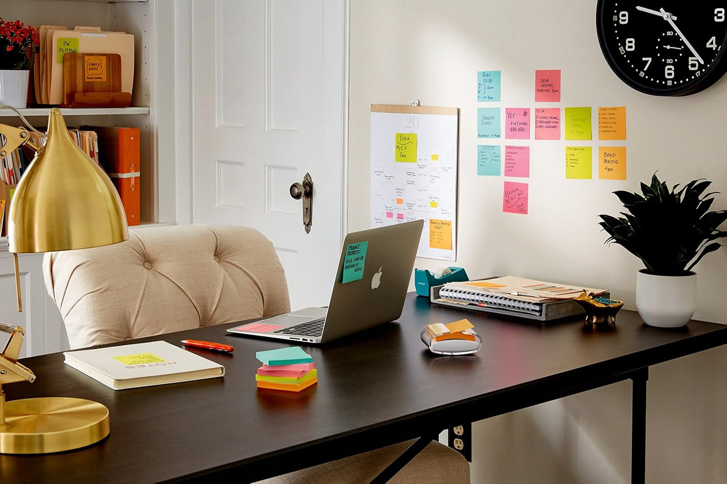 Post-it Super Sticky Notes, 3 Sticky Note Pads, 3 x 3 in., School Supplies, Office Products, Sticky Notes for Vertical Surfaces, Monitors, Walls and Windows, Supernova Neons Collection