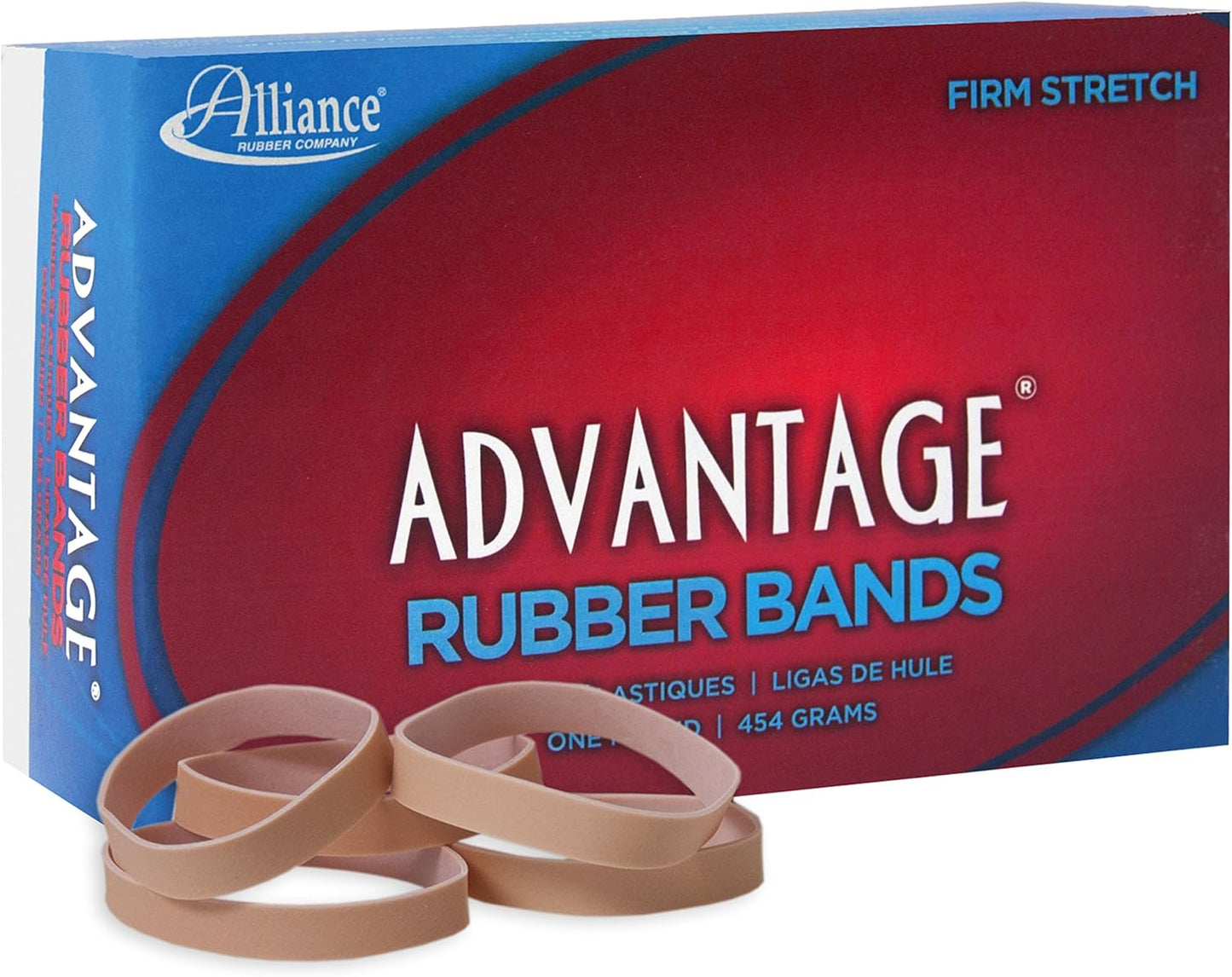 Alliance Rubber 26649 Advantage Rubber Bands Size #64, 1/4 lb Box Contains Approx. 80 Bands (3 1/2" x 1/4", Natural Crepe) Beige