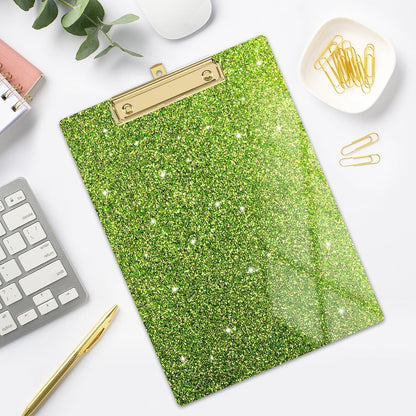 Rimilak Acrylic Glitter Clipboards, Sparkly Board with Low Profile Gold Clip, Designed for Classroom School and Office Use, A4 Letter Size 9 x 12.5 in, Pink
