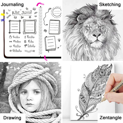 Muchcute Extra Fine Point Writing Pens:6 Black 0.25mm Ultra Thin Micron Pen 01 No Bleed Bible Journaling Study Supplies Annotation Smooth Waterproof Micro Line Tip Fineliner Gel Felt Ink Markers Stuff