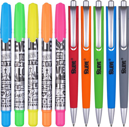 BLIEVE - Aesthetic Highlighters and Gel Pens With Soft Ink and Chisel Tip, Bible Highlighters and Pens No Bleed, Dry Fast Easy to Hold, for Bible Journaling Planner School Supplies (MORANDI)
