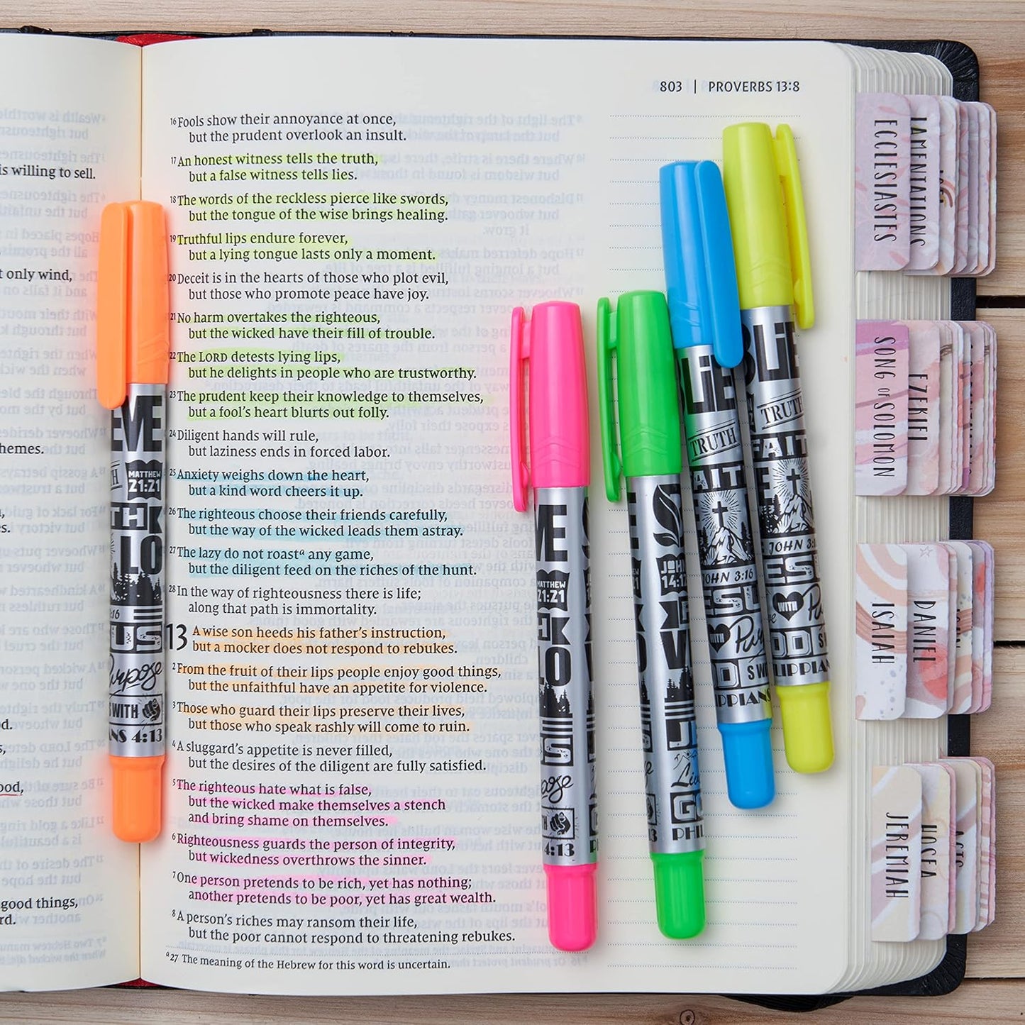 BLIEVE - Aesthetic Highlighters and Gel Pens With Soft Ink and Chisel Tip, Bible Highlighters and Pens No Bleed, Dry Fast Easy to Hold, for Bible Journaling Planner School Supplies (MORANDI)